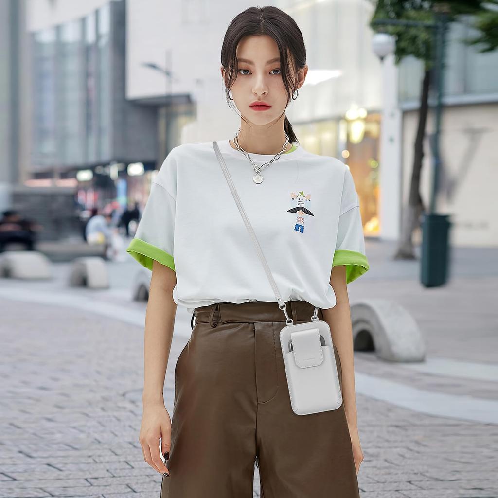 Nuoku Наплечная сумка для смартфона с сумкой для смартфона и съемной мобильной сумкой-кошельком со слотом для карт, кошелек 2-в-1, (Серый)