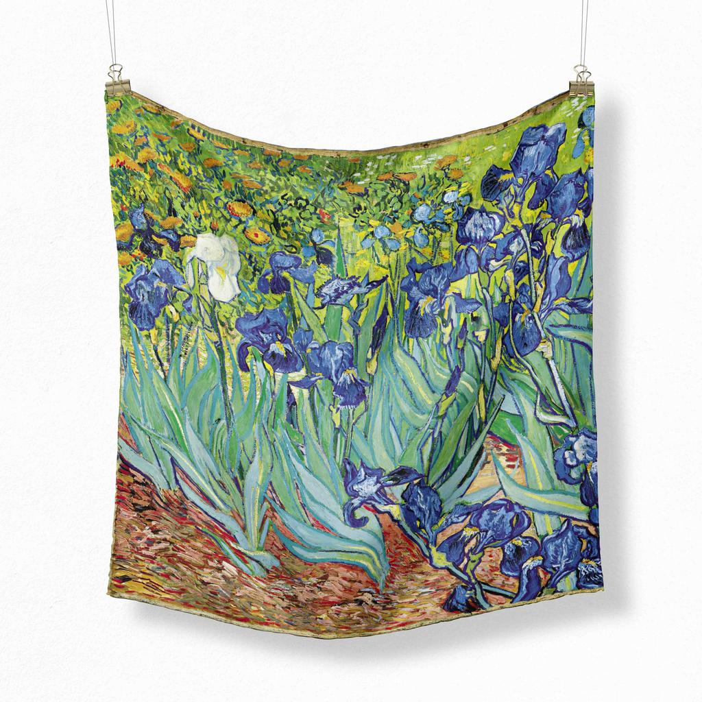 Women Oil Painting Fashion Beautiful Soft Silk Scarves Female Lady Shawl Hijab Wrap Foulard Bandanna Muffler Beach Pareo