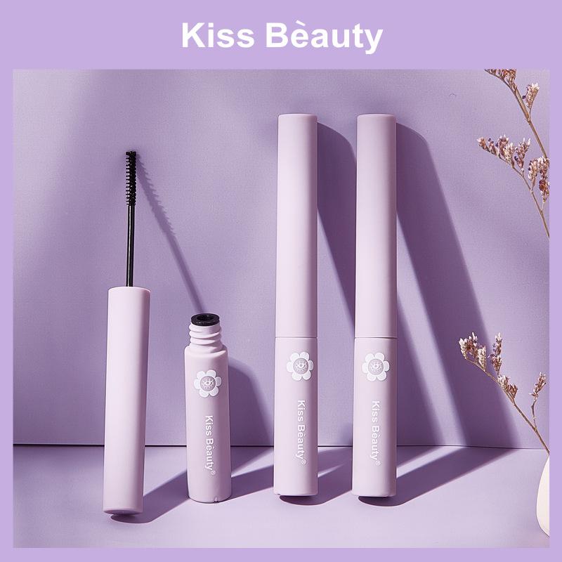 Тушь KissBeauty для ресниц с тонкой изогнутой щеточкой, водостойкая и устойчивая к поту, маленькая головка щеточки, ресницы не склеиваются и не легко размазываются.