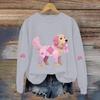 Breast  Sweatshirts For WomenRibbon Breast  Shirt Cute Dog Graphic  Long Sleeve Tops