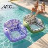 Pool Lounge Chair Inflatable for Adults, Water Sofa Float with Cup Comfortable Holder, Folding Blow-Up Floating Seat, Summer Beach Swimming