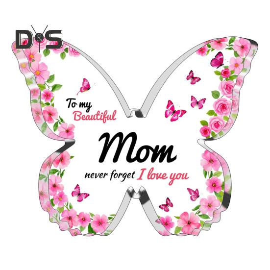 Акриловое украшение в виде бабочки. Подарок маме от дочери или сына. Прозрачное настольное украшение на День матери. Подарок на День святого Валентина.