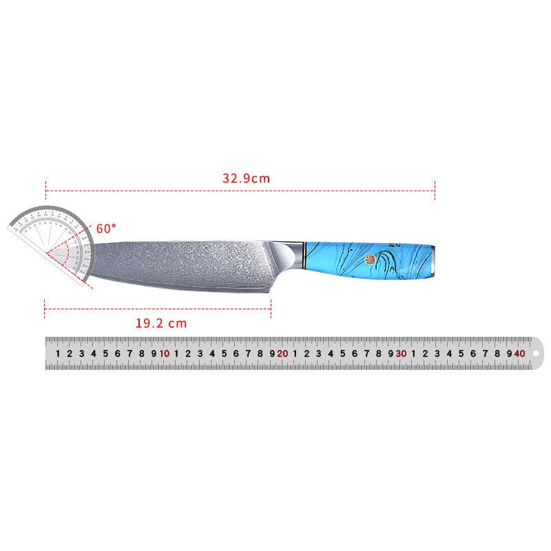 Damascus Steel Kitchen Knives Sharp Chefs Cleaver Sashimi Santoku Slicing Nakiri Paring Boning Paring Utility Knife Resin Handle