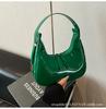 Shoulder Bag Women's 2025 New Simple and Fashionable Patent Leather Glossy Handbag French Underarm Bag Crescent Bag