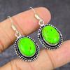 Green Turquoise Gemstone Handmade 925 Sterling Silver Jewelry Earring 1.69" F3p70