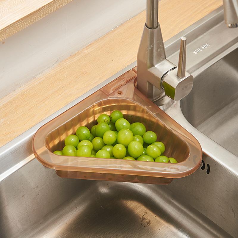Basket Strainer Kitchen Triangular Sink Filter Kitchen Sink Drain Basket Free Punch Retractable Storage Basket Keep Kitchen Tidy