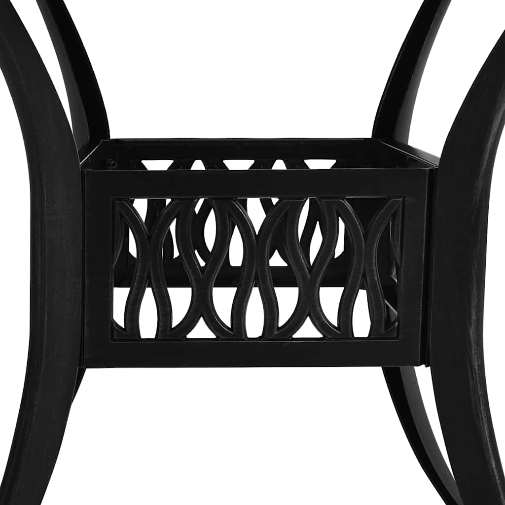 3 Piece Bistro Set Cast Aluminum Black