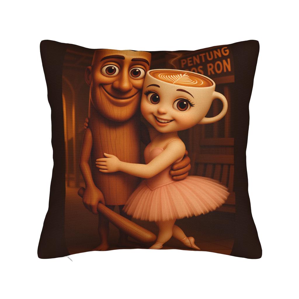 Pillow Cover Tung Tung Tung Sahur Bootleg Brainrot Italian Brainrot Meme Trendy Pillow Case For Living Room Chair Pillowcases