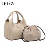 Women's Square Shoulder Niche Design Lock Casual Simple Portable Bucket Bag