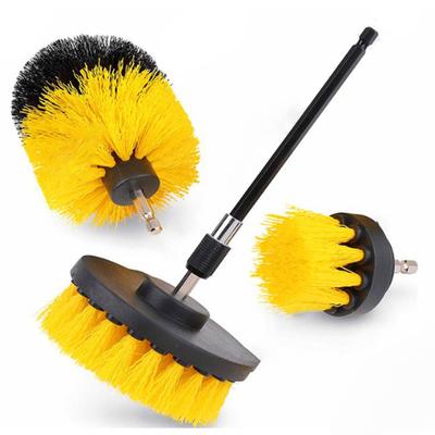 4 шт. Щетка для чистки дрели Желтая Мощная щетка Электрический набор щеток для чистки автомобиля для дома