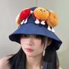 Wide-Brimmed Hamburger Fisherman Hat Breathable Cartoon Sunshade Hat Sunscreen Basin Cap  Spring