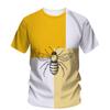 3d Printed Bee Print Summer Men'S T-Shirt Hip Hop Trend Neutral Fashion Animal Short Sleeve Quality Loose O Handsome Top