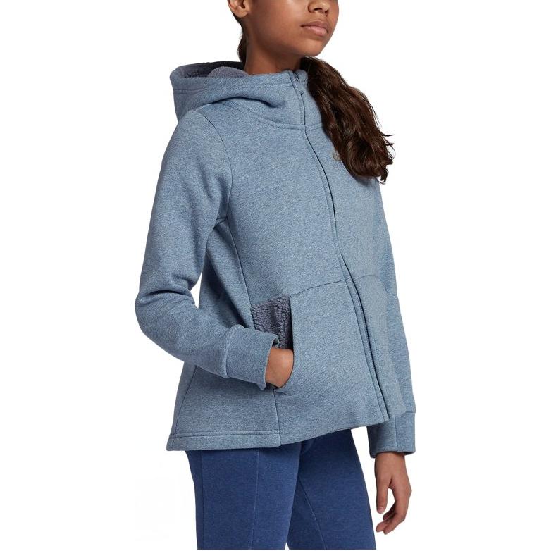 Nike Детская куртка с капюшоном и принтом логотипа Детские куртки серые AV8422-445