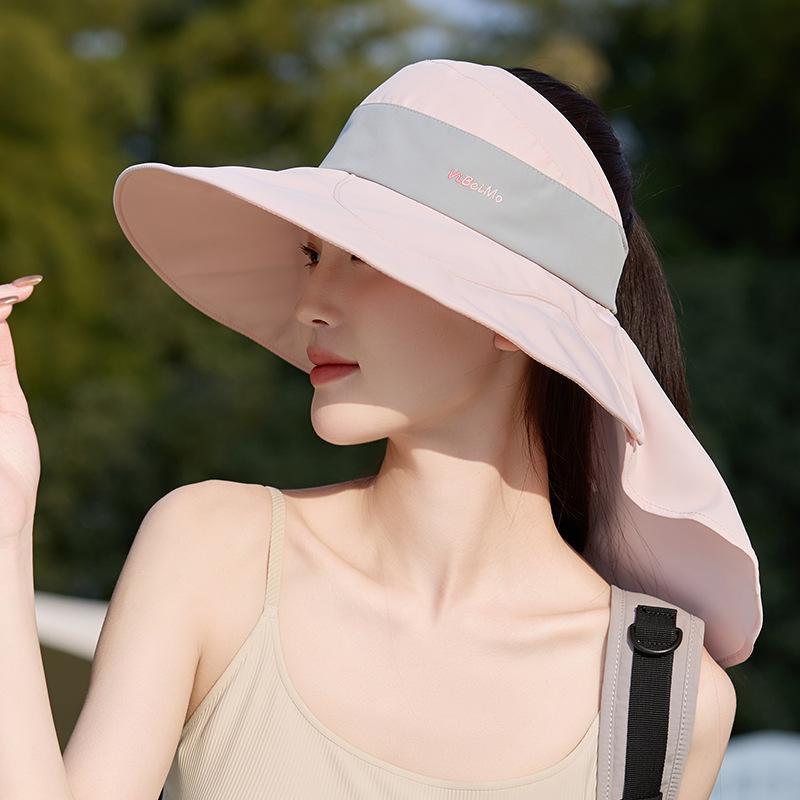 Premium Empty Top Shawl Hat Spring and Summer Fashion Big Edge Sun Protection Hat Outdoor UV Protection Bucket Hat