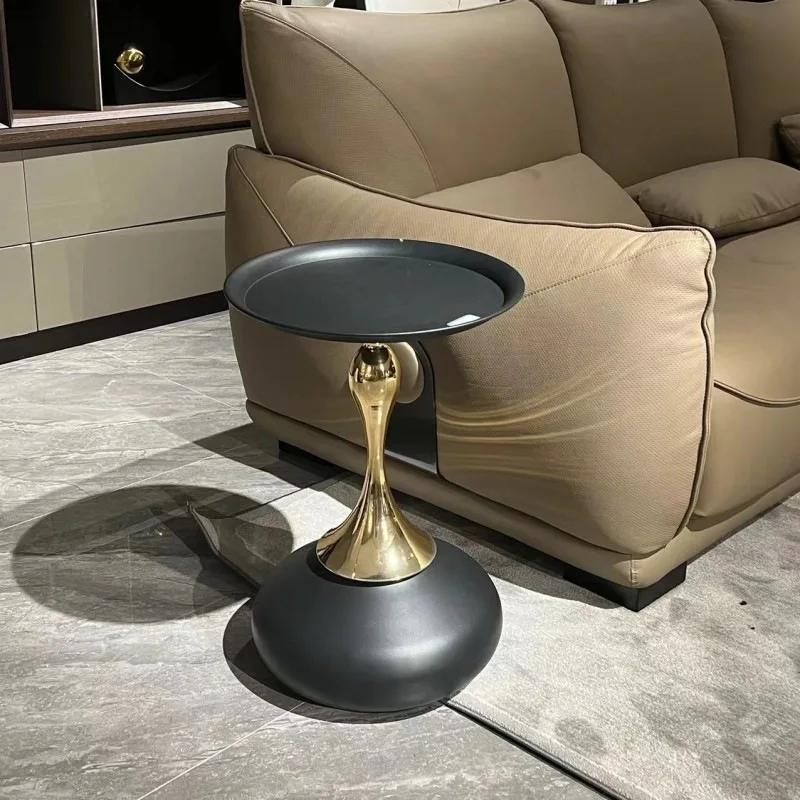 Уникальный журнальный столик маленький для дивана угловой круглый металлический круглый журнальный столик теплоизоляция боковая черная столешница басс мебель для дома