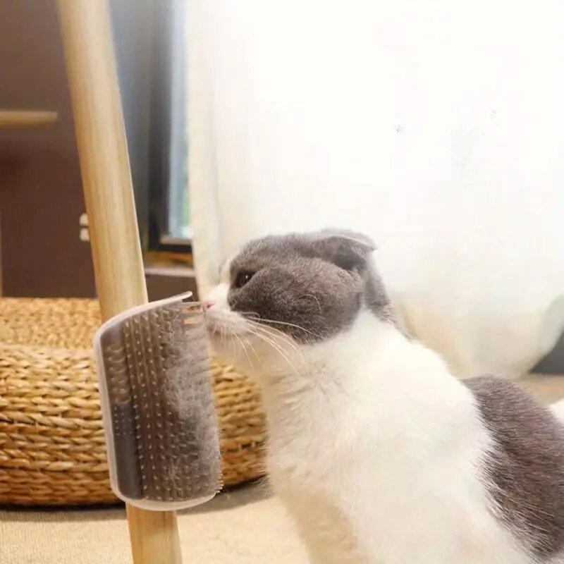 Durable Space-saving Design Pet Grooming Brush Wall Corner Pet Supplies Cat Massage Brush Rubbing Suitable Cat Scratching Device Supply