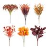 Искусственные Осенние Цветы Устойчивые к УФ Лучам Поддельные Фиалки Пики Кленовых Листьев Оранжевые Реалистичные