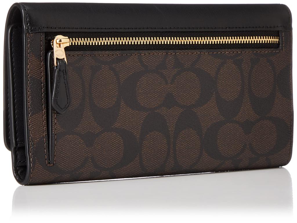 Длинный кошелек Signature Free Size [COACH] женский Im/коричневый/черный [Товар]