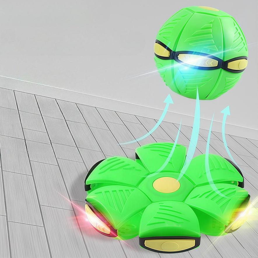 Нетоксичная светящаяся волшебная тарелка НЛО-шар Сквиши Трансформирующийся прыгающий мячик Игрушка с 6 огнями Интерактивная для родителей и детей Подарок для детей