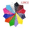 Dozen Paisley Bandanas Multi Colored Set Cowboy Bandana Head Scarf Double Sided