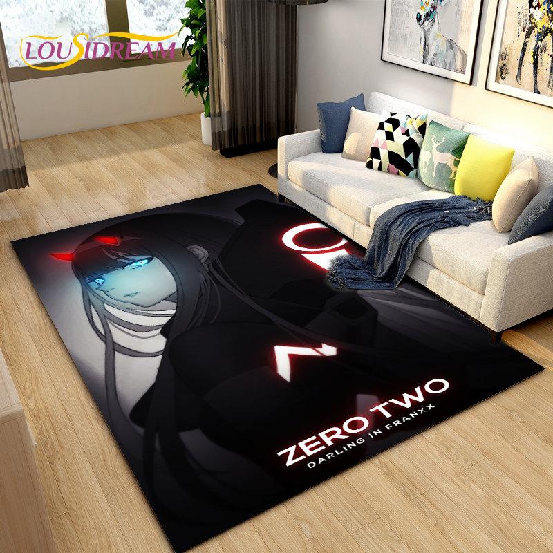 Ковер Zero Two DARLING In The FRANXX Аниме, Ковер для Гостиной, Спальни, Дивана, Прихожей, Декор, Детский Нескользящий Коврик для Пола