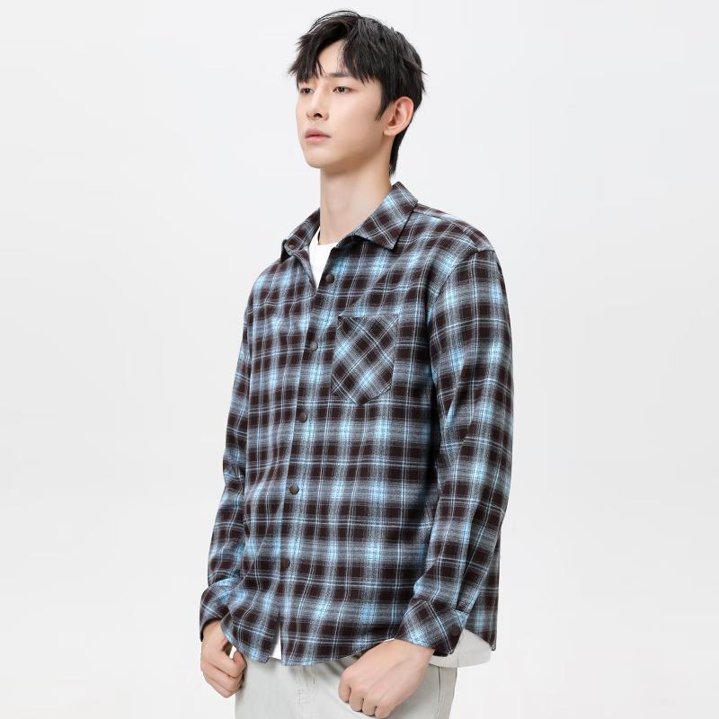 Mark Fairwhale Мужская американская фланелевая клетчатая рубашка с длинным рукавом
