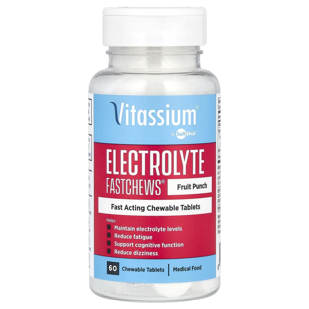 Vitassium Electrolyte FastChews®, Fruit Punch , 60 Chewable Tablets
