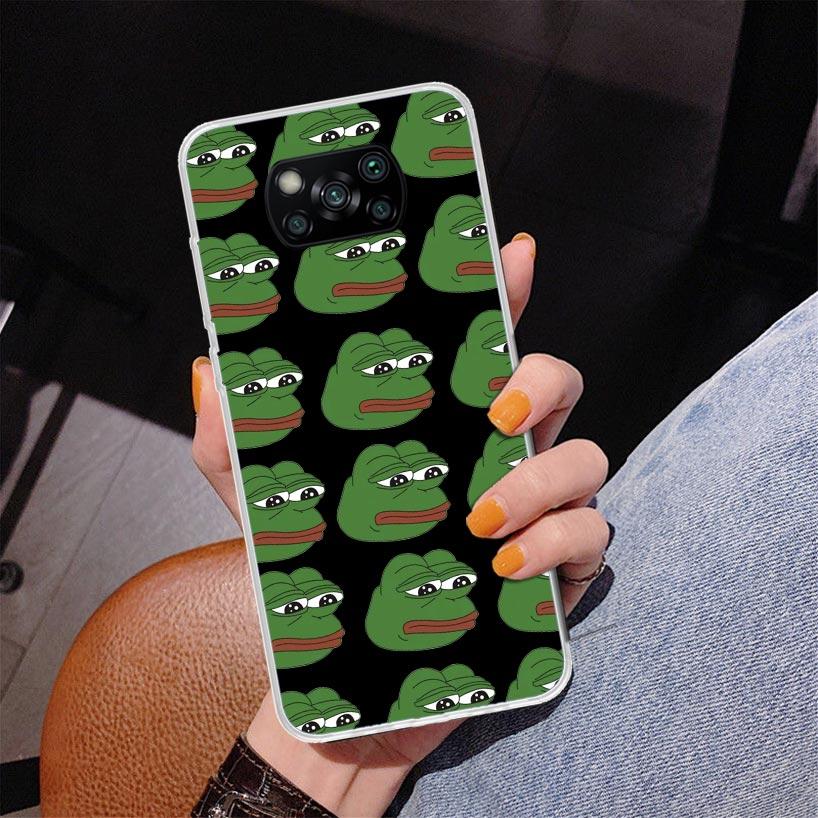 Cute Frogs Party Sad Pepe Phone Case For Xiaomi Poco X7 X6 X5 Pro F7 Ultra Redmi 15C 15 13C 13 12C 12 10 10A 10C 9 9A 9C 9T Cove