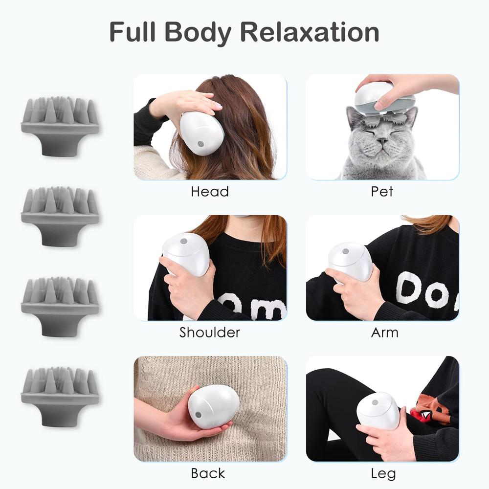 Electric Scalp Massager Portable Head Massager Vibration Scalp Massage For Hair Growth Migraine Stress Relief Relax Body Massage