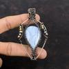 Кулон из синего кружева с агатом, медная проволока, кулон, титановые бусины, кулон, кулон из драгоценного камня, антикварные медные украшения, кулон ручной работы для подарка