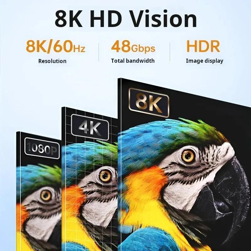 Кабель Type C - DP 8K 60 Гц, Динамический HDR, USB-C - DisplayPort, Thunderbolt 3/4, 4K USB-C Кабель для MacBook, ПК, Монитора
