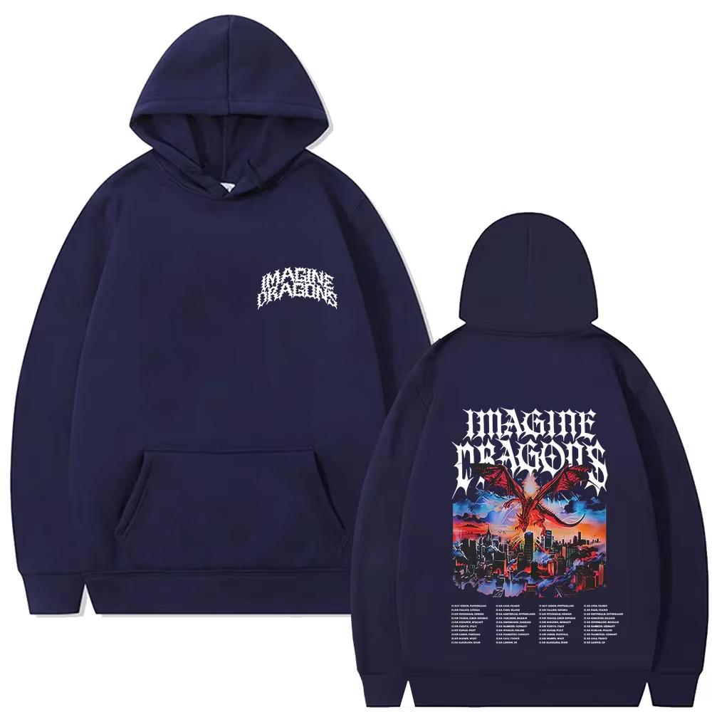 Imagine Dragons Худи для тура Loom World Tour Мужские Женские Рок Панк Готика Уличная одежда Мужские Флисовые Большие Худи