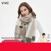Women's Winter Plaid Wool Scarf