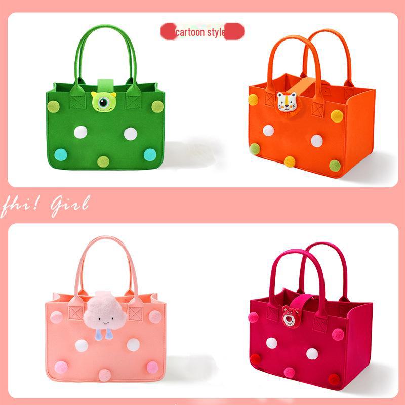 Сумочка из фетра с мультяшным принтом для девочек — идеальный вариант для шопинга, подарка или для мамы