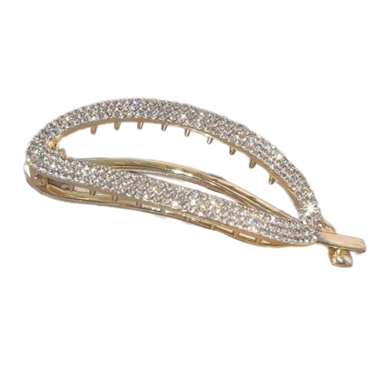 Стразы Заколки-бананы Нескользящий захват для женщин девушек Аксессуары для укладки высокого хвоста