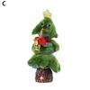 Электрическая новогодняя елочная игрушка с музыкальным светом, работающая от батареек, светодиодная, танцующая, поющая, мини-плюшевая зеленая елка, настольное украшение, украшение для вечеринки
