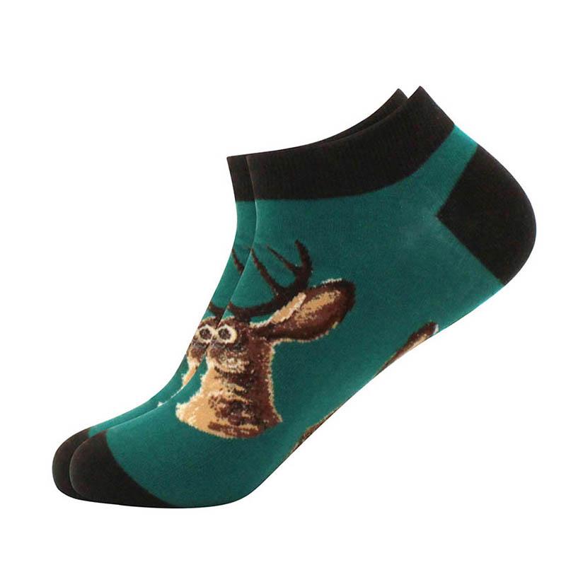 Men's Quality Business Ankle Socks Casual Novelty Graffiti Food Geometric Lattice Colorful Summer Happy Combed Cotton Short Sock