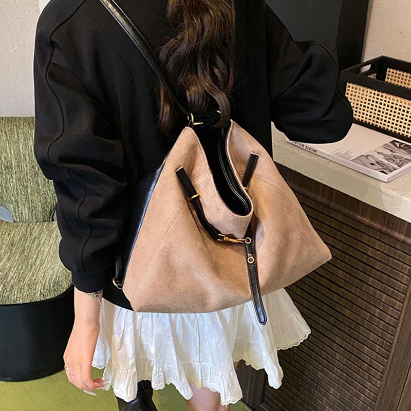 Yogodlns Ленивый стиль Ретро Одноплечевая Сумка под Мышку Минималистичная Сумка-тоут Большая Вместимость Сумка для Поездок Сумки через Плечо