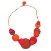 [R1249] - Artisanal Necklace 'Aluminirock' Orange Red - 20x3. 5cm