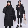 Повседневный свободный женский пуховик утолщенный модный повседневный теплый стеганый пуховик средней длины большого размера с капюшоном