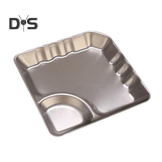 Поднос для закусок из нержавеющей стали с миской для макания, полированный дизайн, поднос для сэндвичей, суши, чипсов, пельменей, салатов