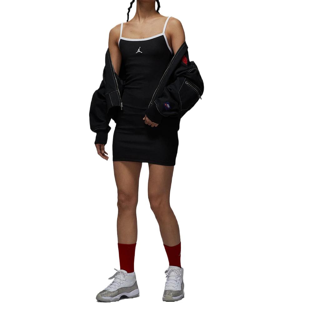 Jordan Удобное Повседневное Простое Универсальное Однотонное Платье без рукавов Женские платья Черное HJ0063010