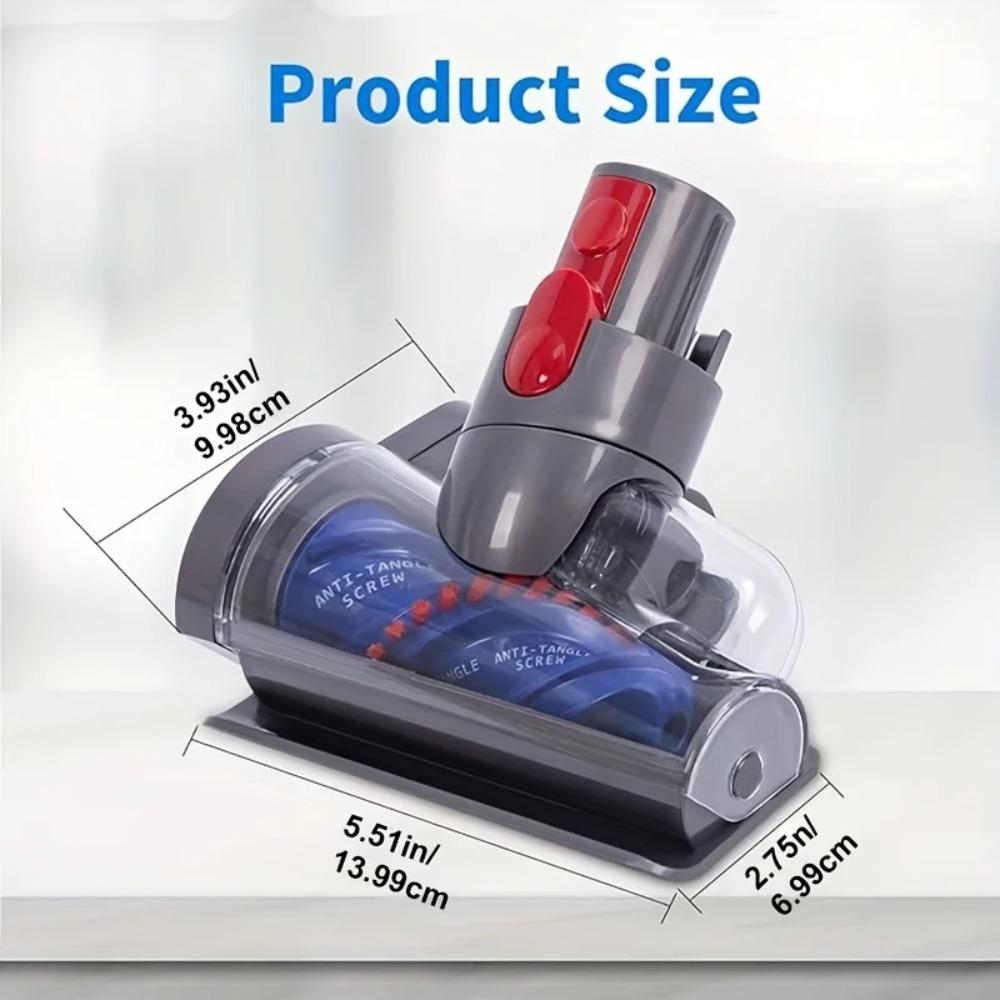 Anti-Tangle Mini Motorized Brush Head for Dyson V7 V8 V10 V11 V15 Vacuum Cleaner Part, Suitable for Sofas, Beds, Car Seats