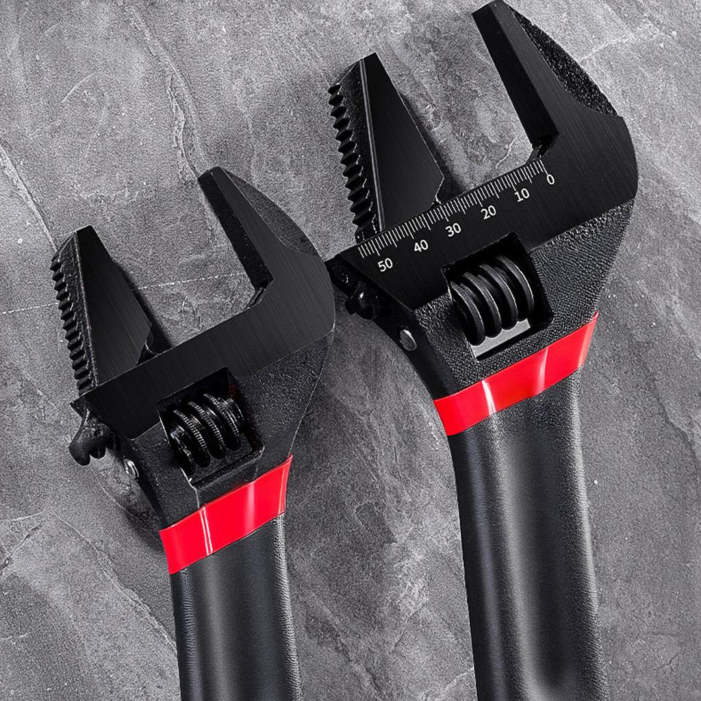 Разводной ключ с большим зевом, стальной гаечный ключ для сантехники в ванной комнате и труднодоступных мест, из высокопрочной легированной стали