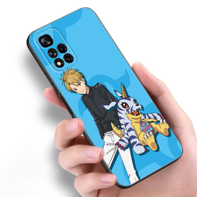 Цифровой монстр Digimon черный силиконовый чехол для телефона Xiaomi POCO X3 X4 NFC F5 M3 M4 M6 X5 X6 Pro F3 F4 GT 5G C55 C65 M5