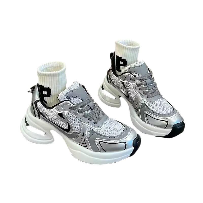 Роскошные новые весенние и осенние универсальные повседневные спортивные туфли с толстой подошвой 2024 года, женские дышащие кроссовки для бега на открытом воздухе