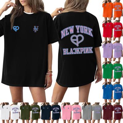 Женская футболка с круглым вырезом и короткими рукавами с принтом