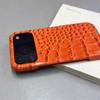 Ретро Яркий Глянцевый Чехол из Кожи Крокодила Для iPhone 17 Air 16 15 14 13 Plus Pro Max 11 Бизнес Ударопрочный Бронированный Чехол