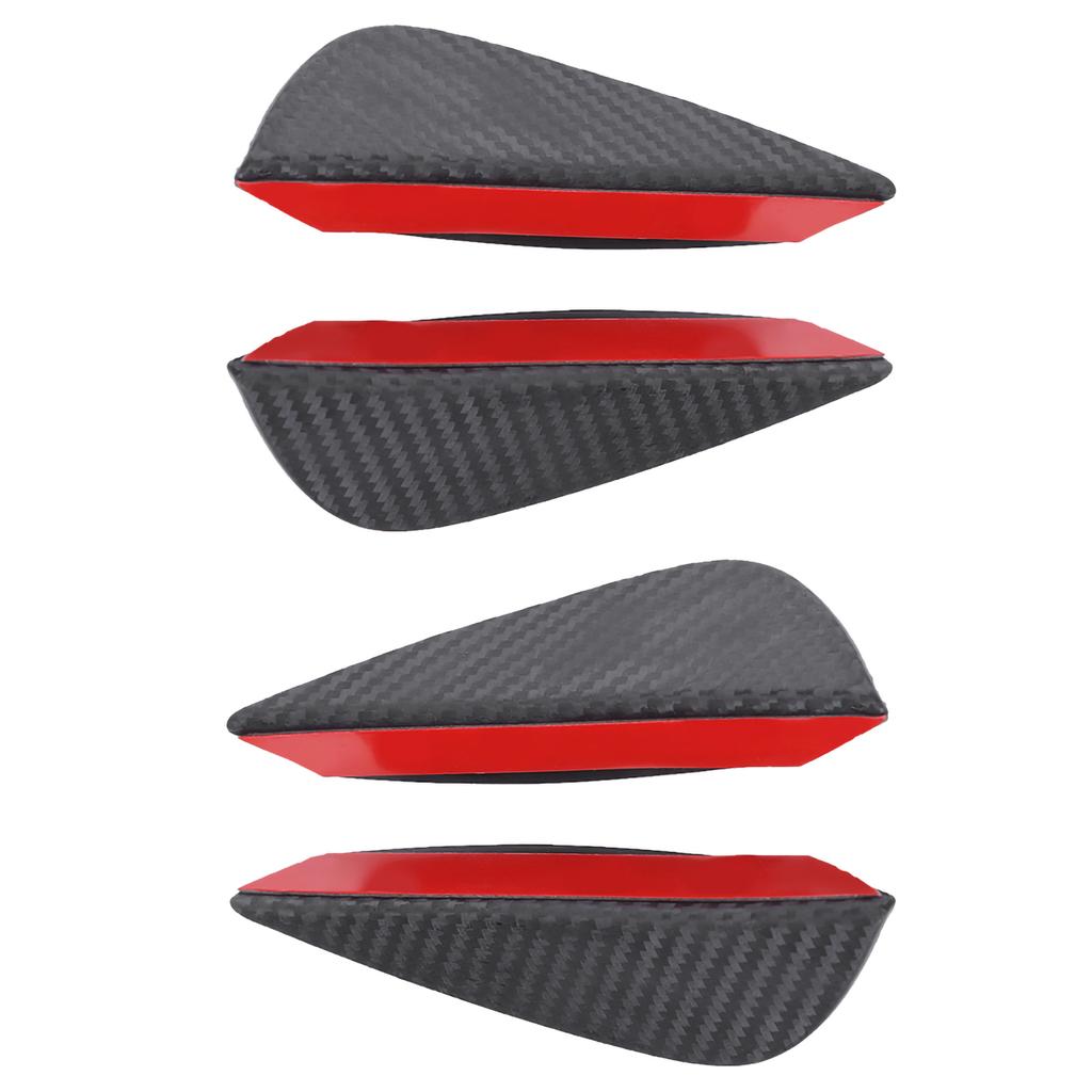 4Pcs Universal ABS Carbon Fiber Car Front Bumper Fins Lip Spoiler Canards Trim Kit