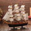 Art Deco Wooden Sailboat Model Thanksgiving Decorative Ship Replica, Collectible Handcrafted Nautical Tabletop Display, Gift for Sea Lovers